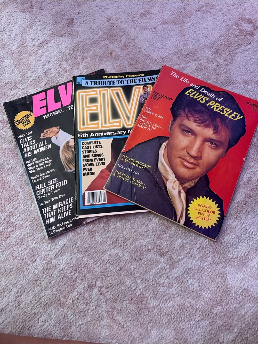 Elvis Presley Collector Magazines - Red, Black & Blue Covers